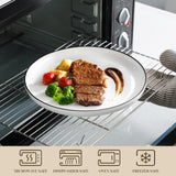 MALACASA Plates and Bowls Sets, 24 Pieces Modern Porcelain Dinnerware Set for 6 Ceramic Dishware Dishes White Kitchen Dinner Dining Ware Set wtih Black Rim Microwave and Dishwasher Safe, Series LUNA