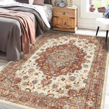 TOPRUUG Washable Oriental Area Rug - 12x15 Rugs for Living Room Soft Carpet for Bedroom Waterproof Floral Distressed Indoor Stain Resistant Non-Shedding Floor Carpets (Green, 12x15)