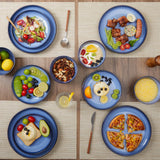 Pokini 24 Piece Dinnerware Sets for 8, Modern Stoneware Plates and Bowls Setst, Perfect for Family Gatherings & Holiday Celebrations, Easy Cleaning Dishes Set, Stack Compactly Dishware, Brown Green