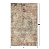 Neutral Living Room Rug - 10x14 Farmhouse Beige Brown Large Area Rug for Dining Room, Bedroom, Low Pile Lightweight Washable