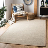 SAFAVIEH Area Rug 8x10 - Natural Fiber Collection - Large - Marble & Beige, Sisal, Woven Design with Border (NF143C)