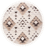 SAFAVIEH Area Rug 8x10 - Moroccan Tassel Shag Collection - Large - Ivory & Brown, Boho Design, Non-Shedding & Easy Cleaning, Plush Pile, Ideal for Living Room, Bedroom, Dining Space (MTS688A)