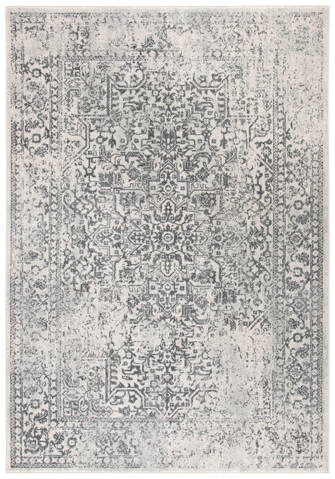 SAFAVIEH Evoke Collection Area Rug - 9' x 12', Ivory & Taupe, Oriental Distressed Design, Non-Shedding & Easy Care, Ideal for High Traffic Areas in Living Room, Bedroom (EVK256E)