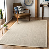 SAFAVIEH Area Rug 8x10 - Natural Fiber Collection - Large - Marble & Beige, Sisal, Woven Design with Border (NF143C)