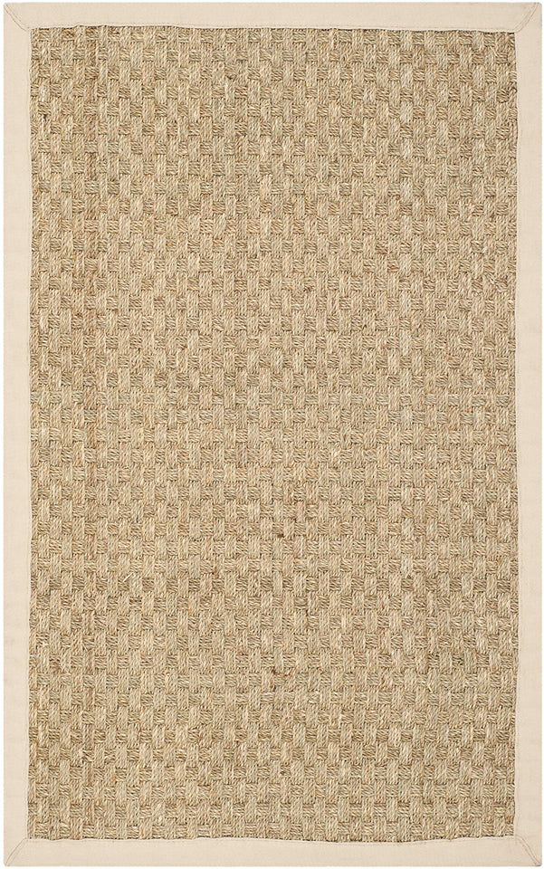 SAFAVIEH Area Rug 8x10 - Natural Fiber Collection - Large - Natural & Beige, Seagrass, Basketweave Pattern (NF114A)