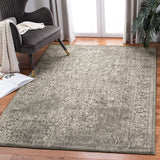 SAFAVIEH Evoke Collection Area Rug - 9' x 12', Ivory & Taupe, Oriental Distressed Design, Non-Shedding & Easy Care, Ideal for High Traffic Areas in Living Room, Bedroom (EVK256E)