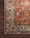 Loloi Layla Collection LAY-03 Olive/Charcoal 9'-0" x 12'-0" .13" Thick Area Rug, Soft, Durable, Vintage Inspired, Distressed, Low Pile, Non-Shedding, Easy Clean, Printed, Living Room Rug