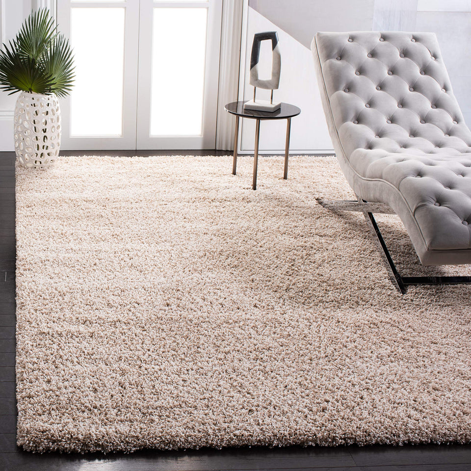 SAFAVIEH Area Rug 8x10 - California Shag Collection - Large - Beige, Non-Shedding & Easy Cleaning, Ultra Plush Thick Pile, Ideal for Living Room, Bedroom, Dining Space (SG151-1313)