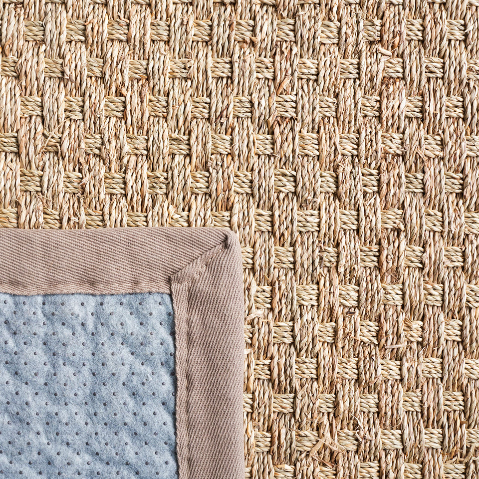 SAFAVIEH Area Rug 8x10 - Natural Fiber Collection - Large - Natural & Beige, Seagrass, Basketweave Pattern (NF114A)