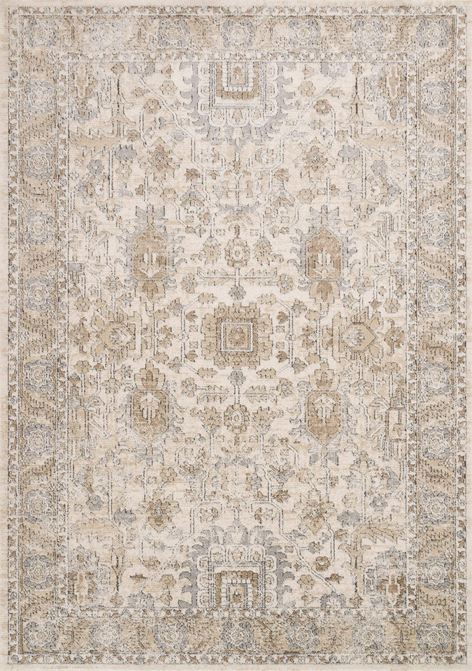 Loloi Teagan Collection TEA-03 Ivory/Sand 9'-9" x 13'-6" Area Rug, Large, Soft Neutral Rug, High-Traffic for Living Room, Bedroom, Home Office, Dining Area