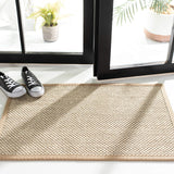 SAFAVIEH Area Rug 8x10 - Natural Fiber Collection - Large - Marble & Beige, Sisal, Woven Design with Border (NF143C)