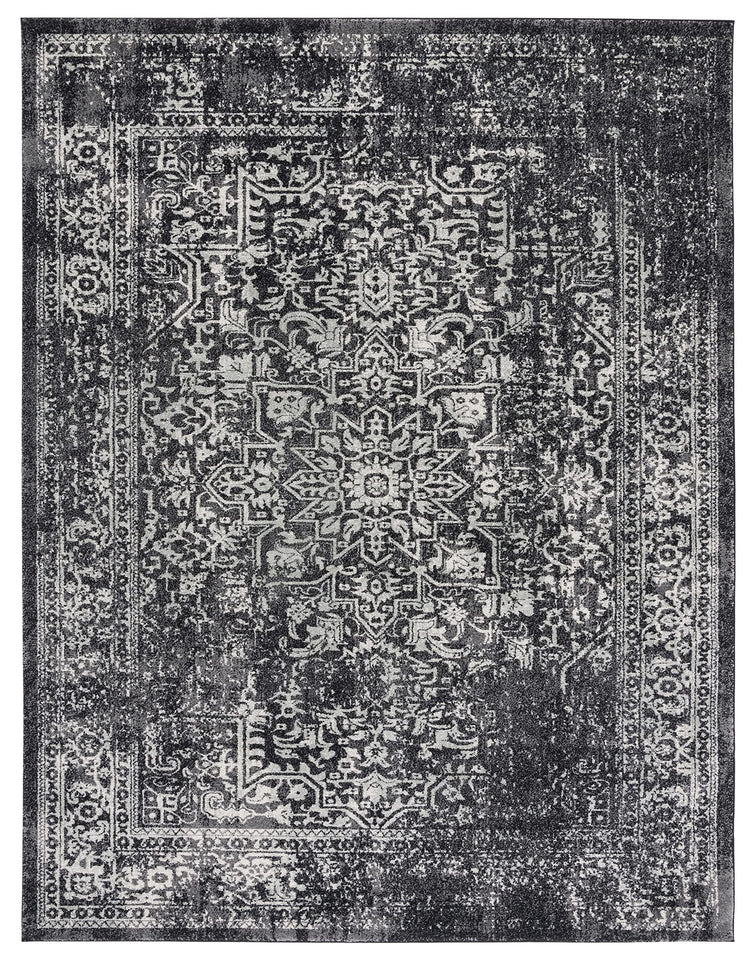 SAFAVIEH Evoke Collection Area Rug - 9' x 12', Ivory & Taupe, Oriental Distressed Design, Non-Shedding & Easy Care, Ideal for High Traffic Areas in Living Room, Bedroom (EVK256E)