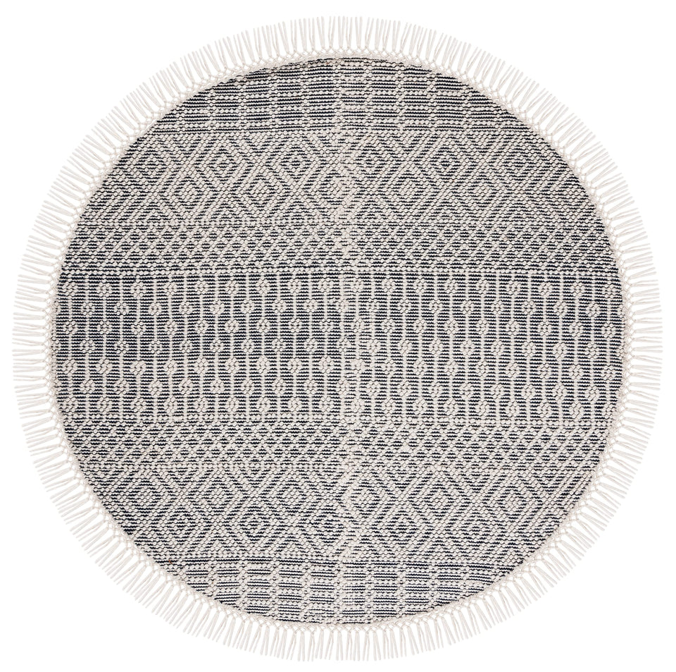 SAFAVIEH Area Rug 8x10 - Natura Collection - Large - Ivory, Handmade Wool, Moroccan Boho Fringe Design, Ideal for Living Room, Bedroom, Dining Space (NAT852B)