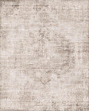 Neutral Living Room Rug - 10x14 Farmhouse Beige Brown Large Area Rug for Dining Room, Bedroom, Low Pile Lightweight Washable