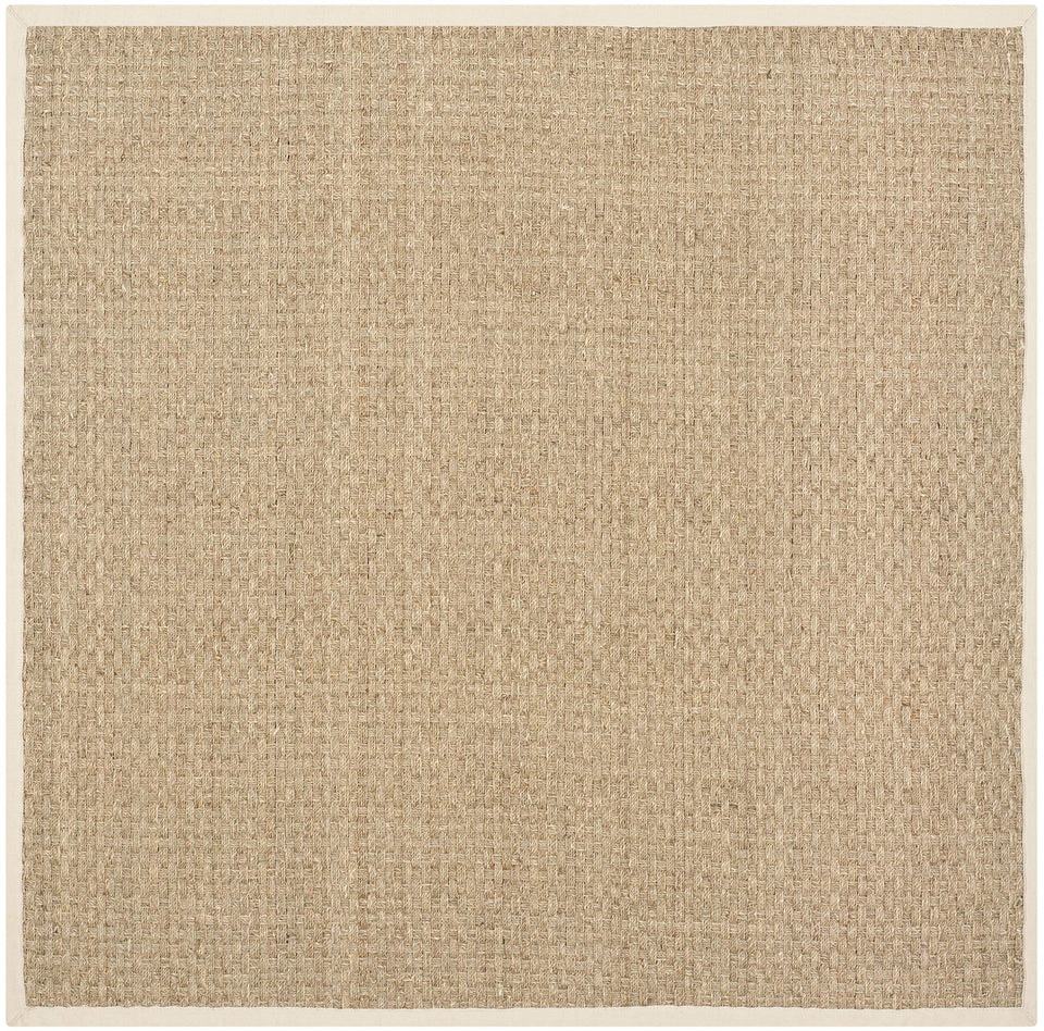SAFAVIEH Area Rug 8x10 - Natural Fiber Collection - Large - Natural & Beige, Seagrass, Basketweave Pattern (NF114A)