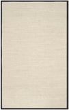 SAFAVIEH Area Rug 8x10 - Natural Fiber Collection - Large - Marble & Beige, Sisal, Woven Design with Border (NF143C)