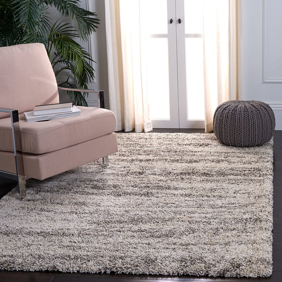SAFAVIEH Area Rug 8x10 - Hudson Shag Collection - Large - Ivory & Beige, Non-Shedding & Easy Cleaning, Ultra Plush Thick Pile, Ideal for Living Room, Bedroom, Dining Space (SGH206B)
