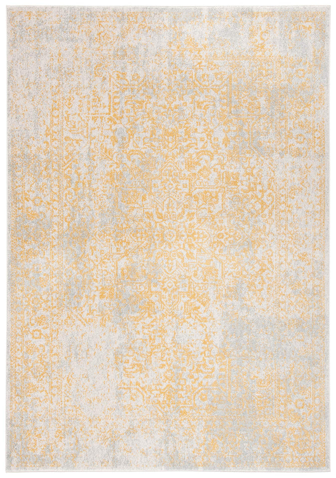 SAFAVIEH Evoke Collection Area Rug - 9' x 12', Ivory & Taupe, Oriental Distressed Design, Non-Shedding & Easy Care, Ideal for High Traffic Areas in Living Room, Bedroom (EVK256E)