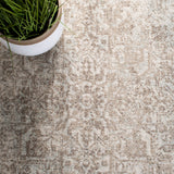 SAFAVIEH Evoke Collection Area Rug - 9' x 12', Ivory & Taupe, Oriental Distressed Design, Non-Shedding & Easy Care, Ideal for High Traffic Areas in Living Room, Bedroom (EVK256E)