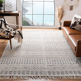 SAFAVIEH Area Rug 8x10 - Natura Collection - Large - Ivory, Handmade Wool, Moroccan Boho Fringe Design, Ideal for Living Room, Bedroom, Dining Space (NAT852B)