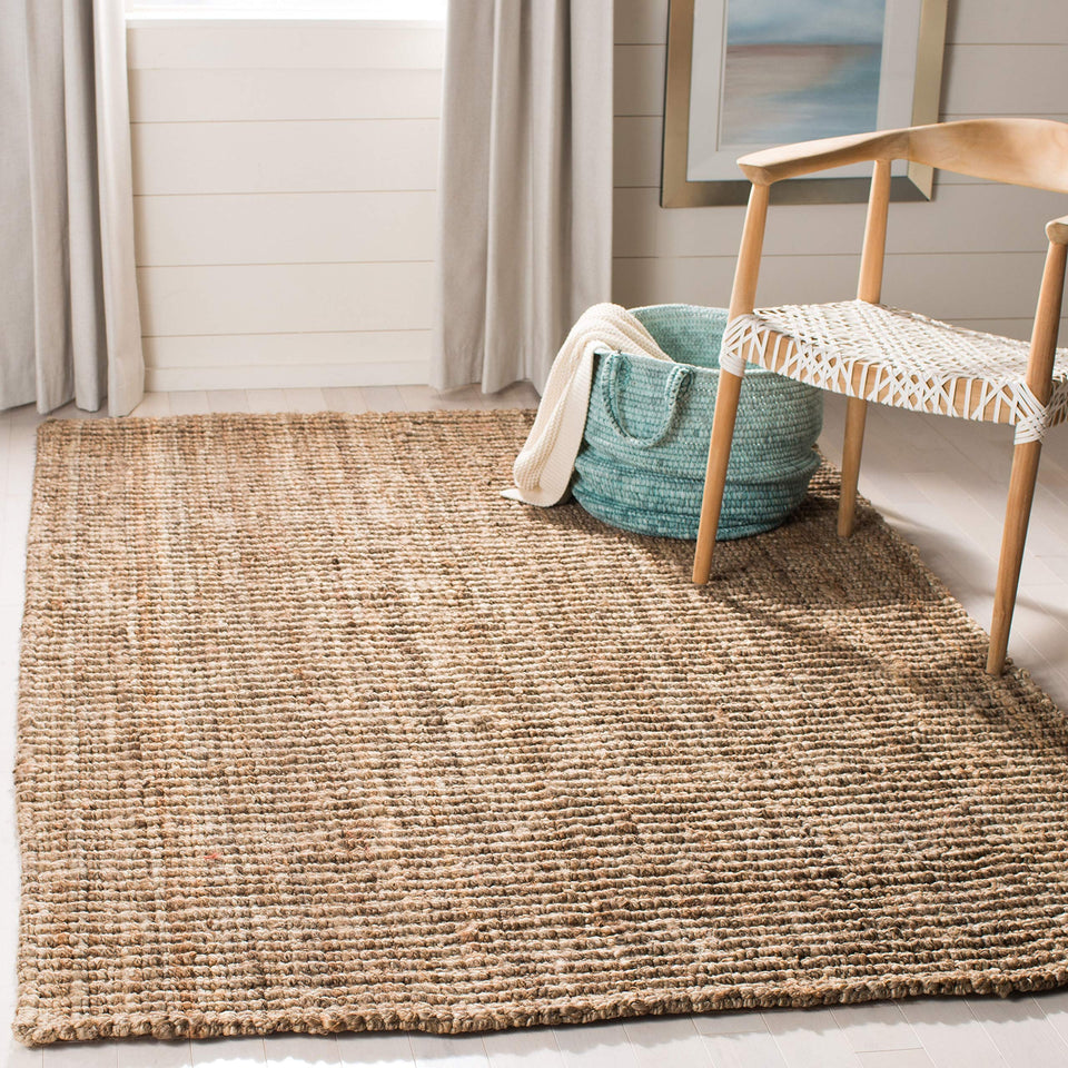 SAFAVIEH Area Rug 9x12 - Natural Fiber Collection - Large - Natural Brown, Handmade Jute, Farmhouse Style, Chunky Textured Thick Pile (NF447A)