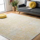 SAFAVIEH Evoke Collection Area Rug - 9' x 12', Ivory & Taupe, Oriental Distressed Design, Non-Shedding & Easy Care, Ideal for High Traffic Areas in Living Room, Bedroom (EVK256E)