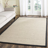 SAFAVIEH Area Rug 8x10 - Natural Fiber Collection - Large - Marble & Beige, Sisal, Woven Design with Border (NF143C)