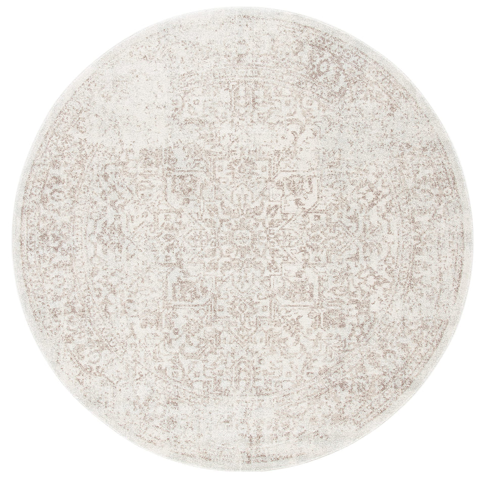 SAFAVIEH Evoke Collection Area Rug - 9' x 12', Ivory & Taupe, Oriental Distressed Design, Non-Shedding & Easy Care, Ideal for High Traffic Areas in Living Room, Bedroom (EVK256E)
