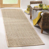 SAFAVIEH Area Rug 8x10 - Natural Fiber Collection - Large - Natural & Beige, Seagrass, Basketweave Pattern (NF114A)