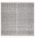 SAFAVIEH Area Rug 8x10 - Natura Collection - Large - Ivory, Handmade Wool, Moroccan Boho Fringe Design, Ideal for Living Room, Bedroom, Dining Space (NAT852B)