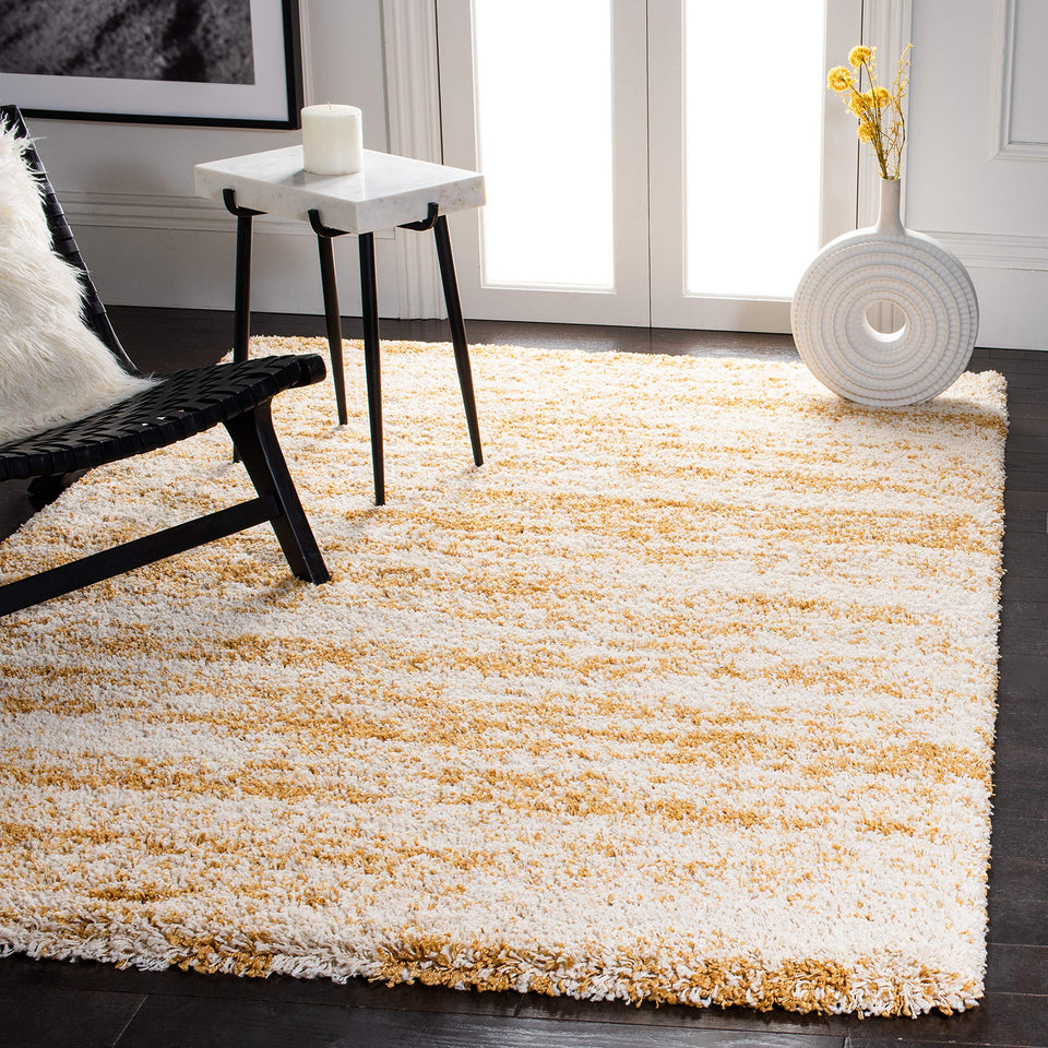 SAFAVIEH Area Rug 8x10 - Hudson Shag Collection - Large - Ivory & Beige, Non-Shedding & Easy Cleaning, Ultra Plush Thick Pile, Ideal for Living Room, Bedroom, Dining Space (SGH206B)