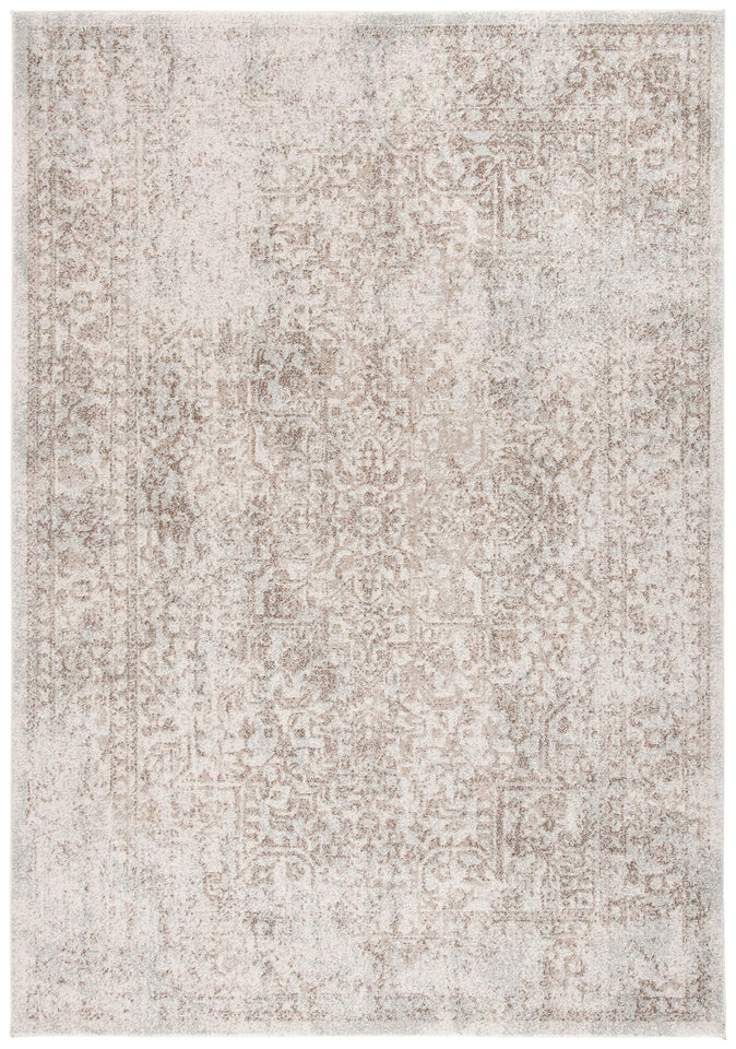 SAFAVIEH Evoke Collection Area Rug - 9' x 12', Ivory & Taupe, Oriental Distressed Design, Non-Shedding & Easy Care, Ideal for High Traffic Areas in Living Room, Bedroom (EVK256E)