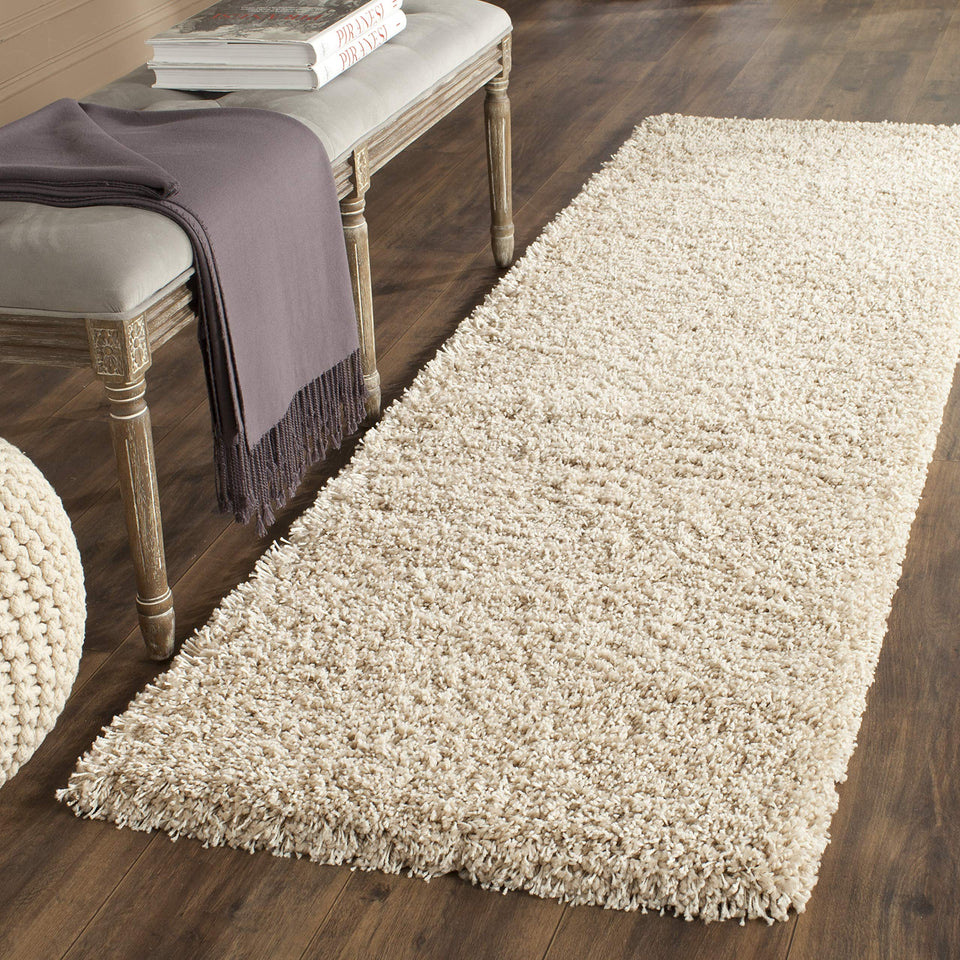 SAFAVIEH Area Rug 8x10 - California Shag Collection - Large - Beige, Non-Shedding & Easy Cleaning, Ultra Plush Thick Pile, Ideal for Living Room, Bedroom, Dining Space (SG151-1313)