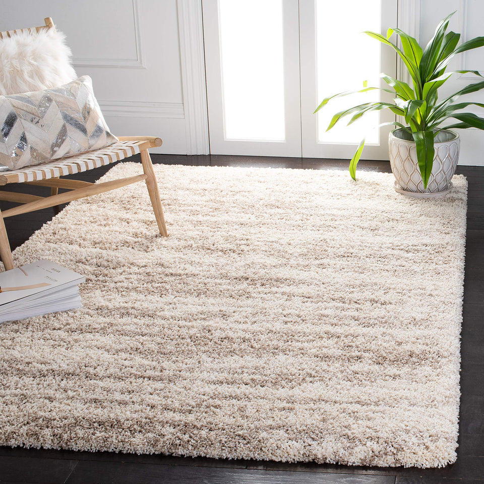 SAFAVIEH Area Rug 8x10 - Hudson Shag Collection - Large - Ivory & Beige, Non-Shedding & Easy Cleaning, Ultra Plush Thick Pile, Ideal for Living Room, Bedroom, Dining Space (SGH206B)