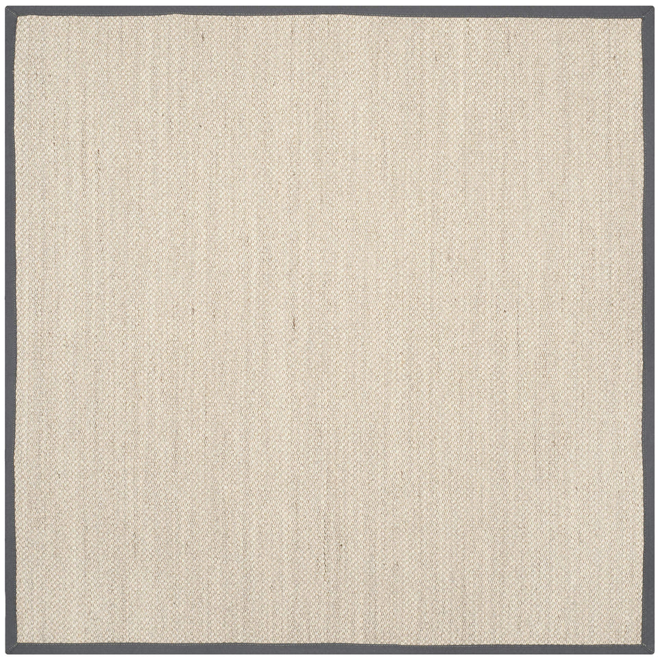 SAFAVIEH Area Rug 8x10 - Natural Fiber Collection - Large - Marble & Beige, Sisal, Woven Design with Border (NF143C)