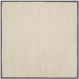 SAFAVIEH Area Rug 8x10 - Natural Fiber Collection - Large - Marble & Beige, Sisal, Woven Design with Border (NF143C)