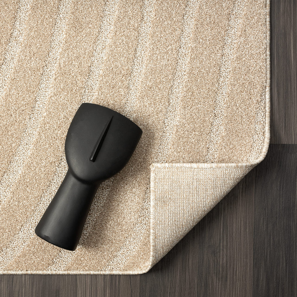 LUXE WEAVERS Modern Geometric Wave Cream 9x12 Area Rug