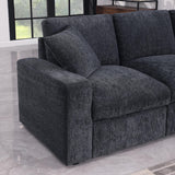 YOPTO 127" L-Shaped Sectional Couch with Movable Ottoman & 6 Throw Pillows,7 Seat Chenille Upholstered Sofa W/2 Cup Holder,USB Port & Hidden Storage Box,DIY Combination,for Living Room,Apartment,Beige