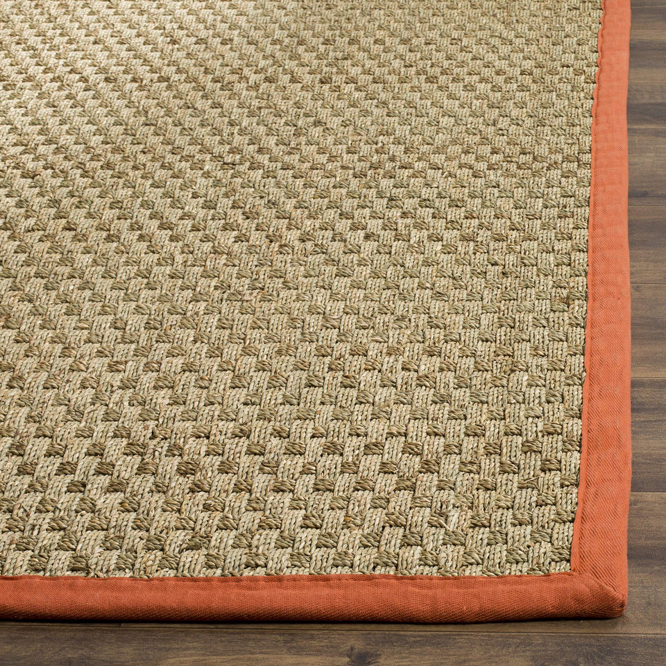 SAFAVIEH Area Rug 8x10 - Natural Fiber Collection - Large - Natural & Beige, Seagrass, Basketweave Pattern (NF114A)