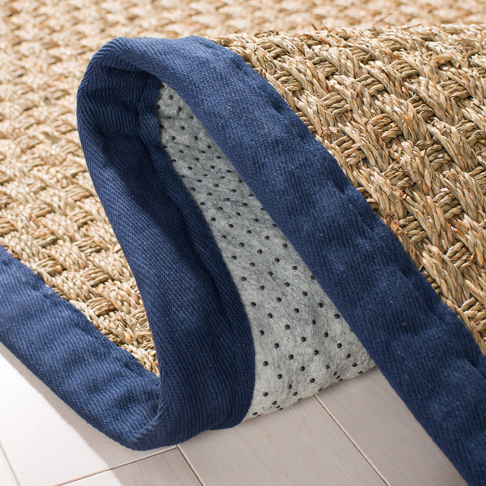 SAFAVIEH Area Rug 8x10 - Natural Fiber Collection - Large - Natural & Beige, Seagrass, Basketweave Pattern (NF114A)