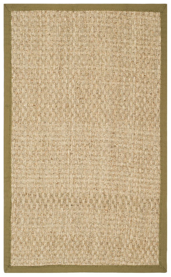 SAFAVIEH Area Rug 8x10 - Natural Fiber Collection - Large - Natural & Beige, Seagrass, Basketweave Pattern (NF114A)