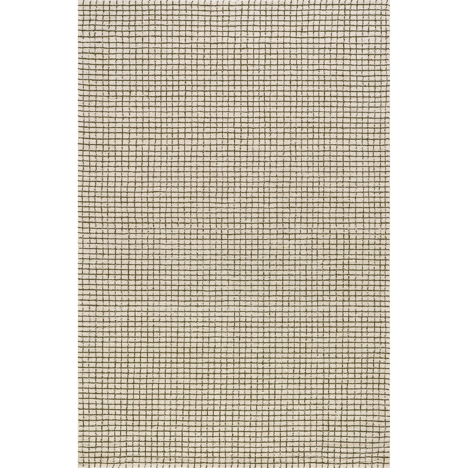 Rugs USA 8'6" x 11'6" Melrose Checked Wool Indoor Area Rug, Contemporary Farmhouse Cream for Living Room, Bedroom, Office, Entryway, Hallway
