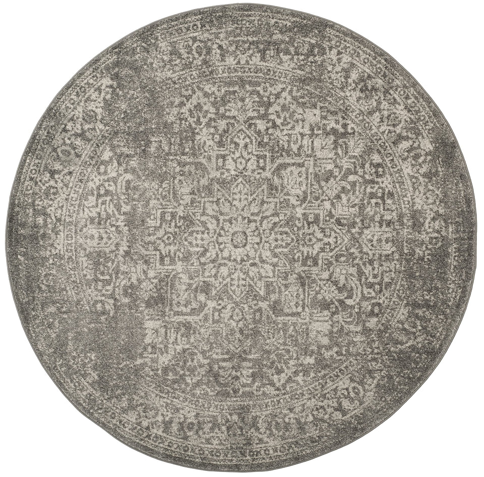 SAFAVIEH Evoke Collection Area Rug - 9' x 12', Ivory & Taupe, Oriental Distressed Design, Non-Shedding & Easy Care, Ideal for High Traffic Areas in Living Room, Bedroom (EVK256E)