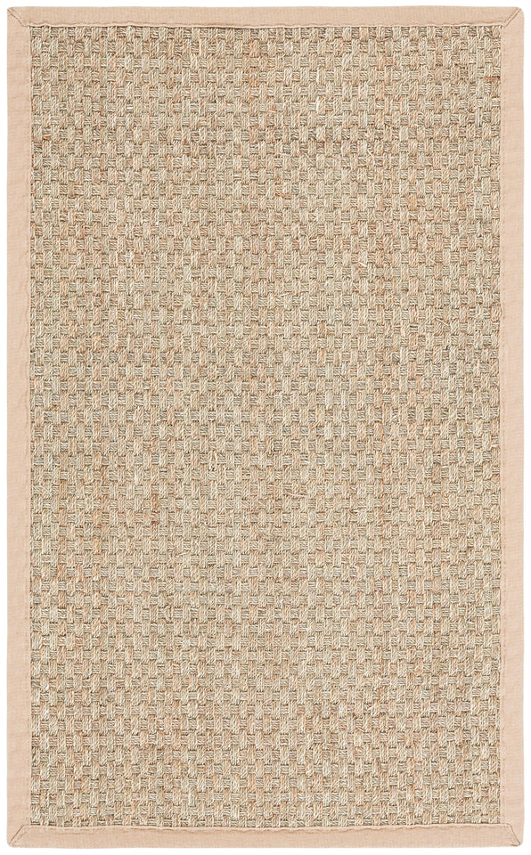 SAFAVIEH Area Rug 8x10 - Natural Fiber Collection - Large - Natural & Beige, Seagrass, Basketweave Pattern (NF114A)