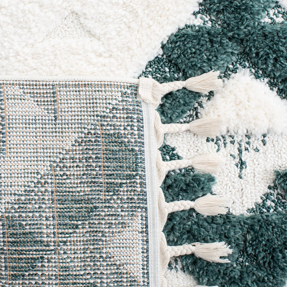 SAFAVIEH Area Rug 8x10 - Moroccan Tassel Shag Collection - Large - Ivory & Brown, Boho Design, Non-Shedding & Easy Cleaning, Plush Pile, Ideal for Living Room, Bedroom, Dining Space (MTS688A)