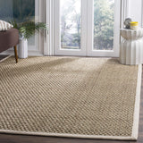SAFAVIEH Area Rug 8x10 - Natural Fiber Collection - Large - Natural & Beige, Seagrass, Basketweave Pattern (NF114A)