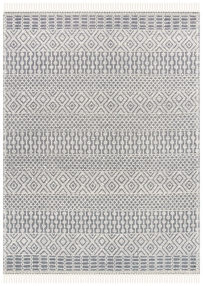 SAFAVIEH Area Rug 8x10 - Natura Collection - Large - Ivory, Handmade Wool, Moroccan Boho Fringe Design, Ideal for Living Room, Bedroom, Dining Space (NAT852B)
