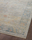 Loloi Magnolia Home by Joanna Gaines Millie Collection MIE-02 Sky/Gold 7'-10" x 10', .25" Pile Height, Area Rug