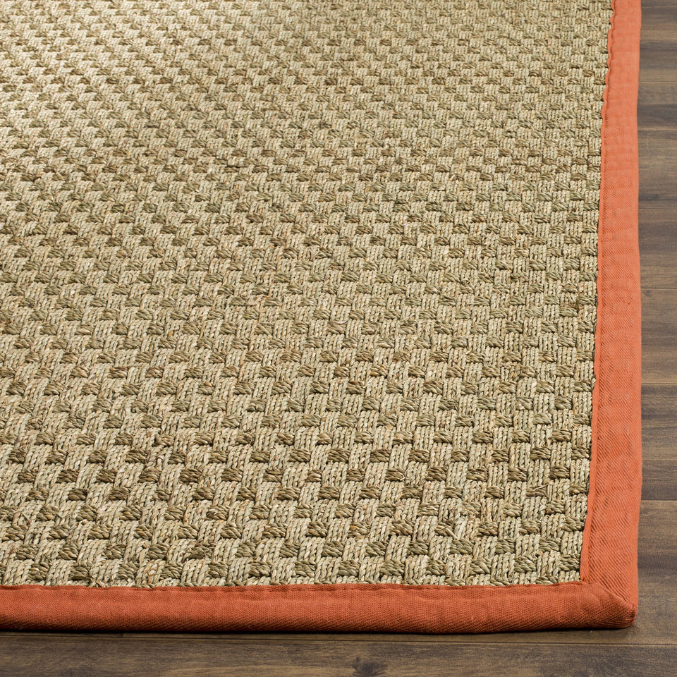 SAFAVIEH Area Rug 8x10 - Natural Fiber Collection - Large - Natural & Beige, Seagrass, Basketweave Pattern (NF114A)