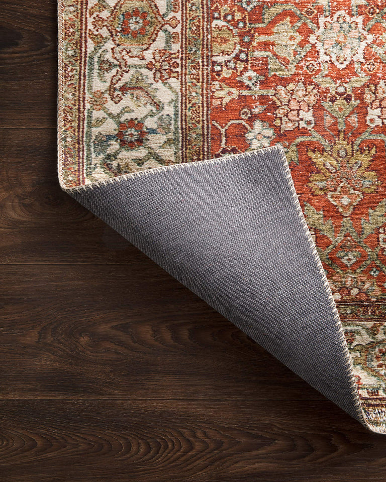 Loloi Layla Collection LAY-03 Olive/Charcoal 9'-0" x 12'-0" .13" Thick Area Rug, Soft, Durable, Vintage Inspired, Distressed, Low Pile, Non-Shedding, Easy Clean, Printed, Living Room Rug